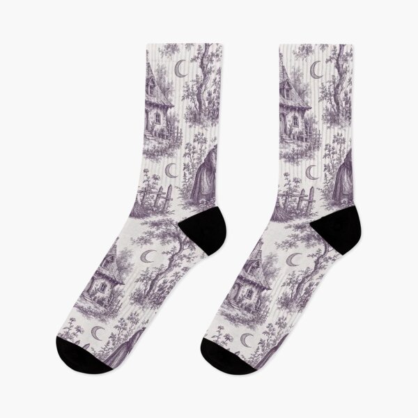 Item preview, Witch's Cottage Toile de Jouy Seamless Pattern | Whimsigoth Aubergine designed and sold by StickyGuys.