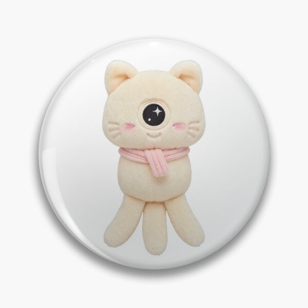 Item preview, Cream Cat Cyclops - Kawaii One Eyed Kitty Sticker designed and sold by plottlicht.