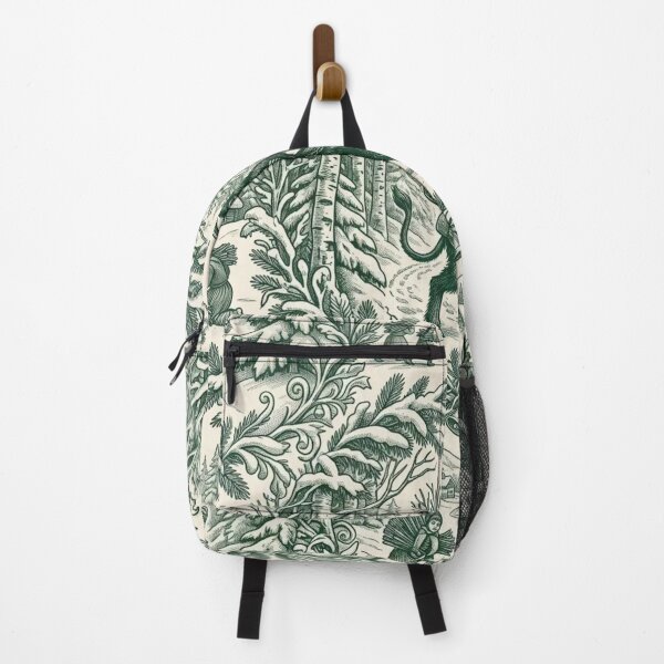 Item preview, Krampus Winter Woods Toile Seamless Pattern | Gothic Christmas Forest Green designed and sold by StickyGuys.
