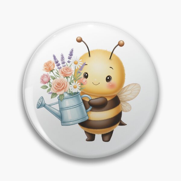 Item preview, Cute Gardening Bee with Watering Can and Flowers designed and sold by debbiedoodarday.