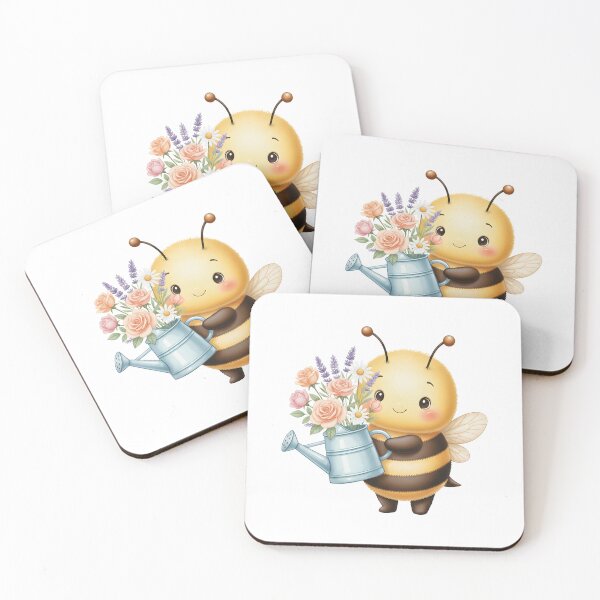 Item preview, Cute Gardening Bee with Watering Can and Flowers designed and sold by debbiedoodarday.