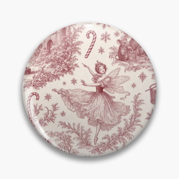Item preview, Nutcracker and Sugarplum Toile Seamless Pattern | Vintage Christmas Cranberry designed and sold by StickyGuys.