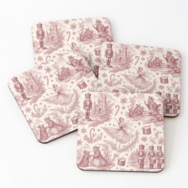 Item preview, Nutcracker and Sugarplum Toile Seamless Pattern | Vintage Christmas Cranberry designed and sold by StickyGuys.