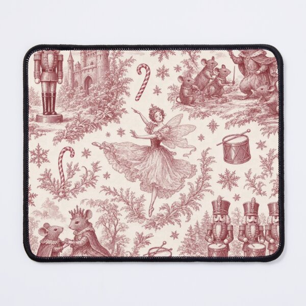 Item preview, Nutcracker and Sugarplum Toile Seamless Pattern | Vintage Christmas Cranberry designed and sold by StickyGuys.