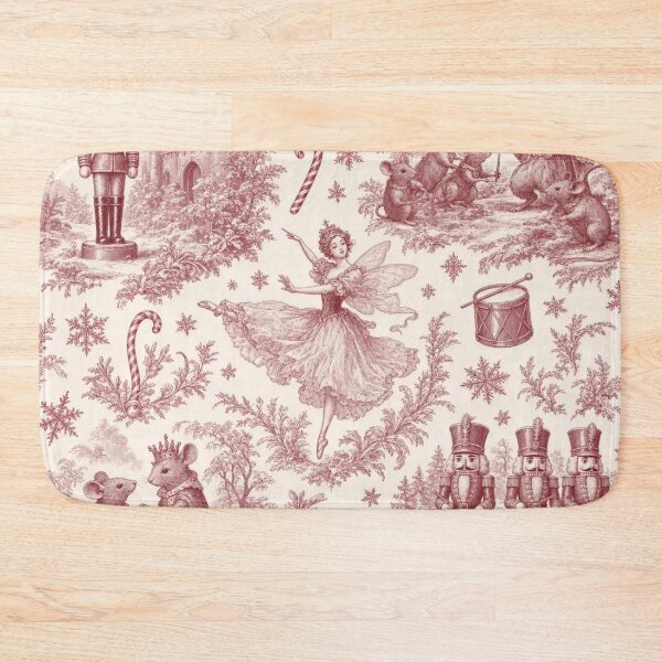 Item preview, Nutcracker and Sugarplum Toile Seamless Pattern | Vintage Christmas Cranberry designed and sold by StickyGuys.