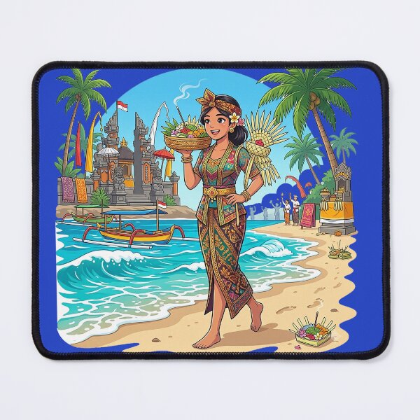 Item preview, Balinese Beach Offering Ceremony Illustration – Tropical Temple & Coastal Culture Art designed and sold by cannsuh.