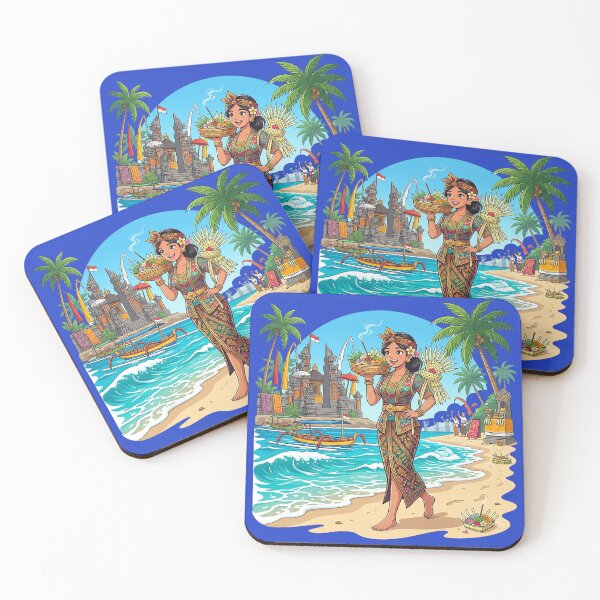 Item preview, Balinese Beach Offering Ceremony Illustration – Tropical Temple & Coastal Culture Art designed and sold by cannsuh.