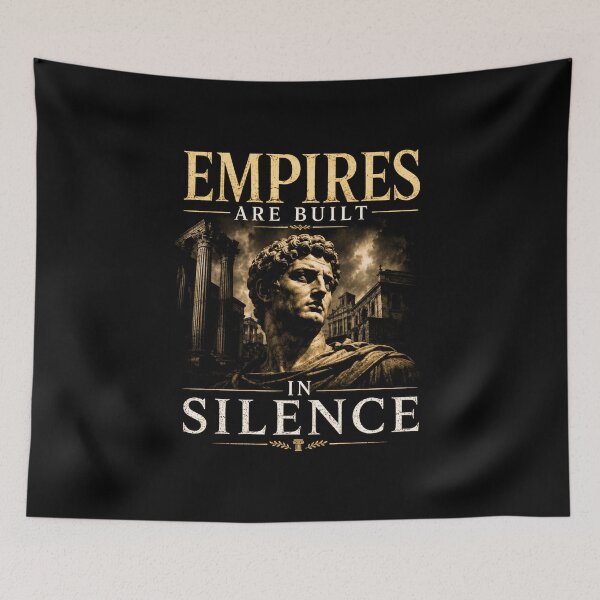 Item preview, Empires Are Built in Silence | Stoic Roman Statue Motivational T-Shirt designed and sold by INVIKETOS.