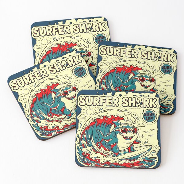 Item preview, Surfer Shark | Shark Surfing Kawaii Beach Design designed and sold by AstronautMerch.