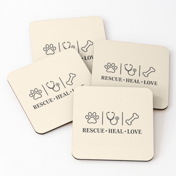 Item preview, Rescue Heal Love Vet Care Grey Outline Gift Design designed and sold by Dantin.