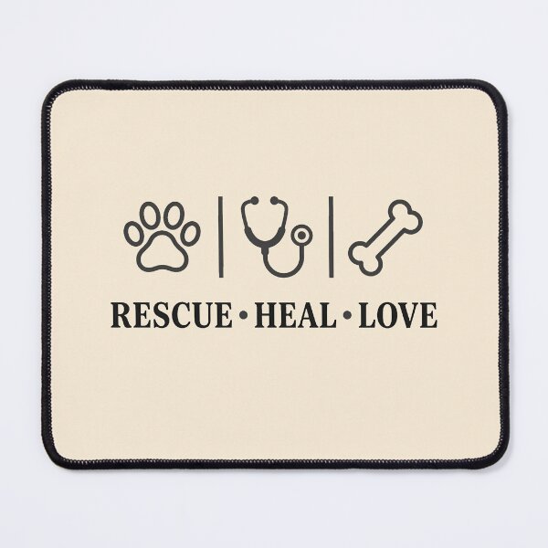 Item preview, Rescue Heal Love Vet Care Grey Outline Gift Design designed and sold by Dantin.
