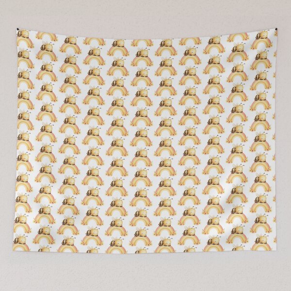 Item preview, Sleeping Bee on a Floral Rainbow designed and sold by debbiedoodarday.