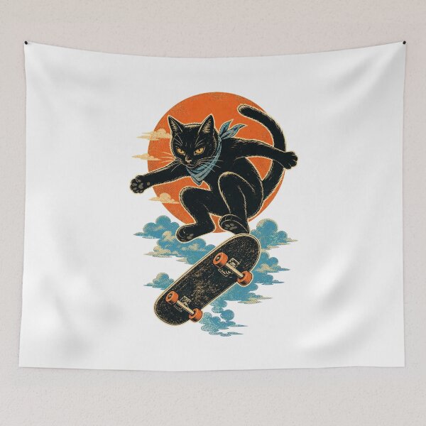 Item preview, Skateboarding Cat – Cool Skater Kitty Street Art designed and sold by AMICO77.