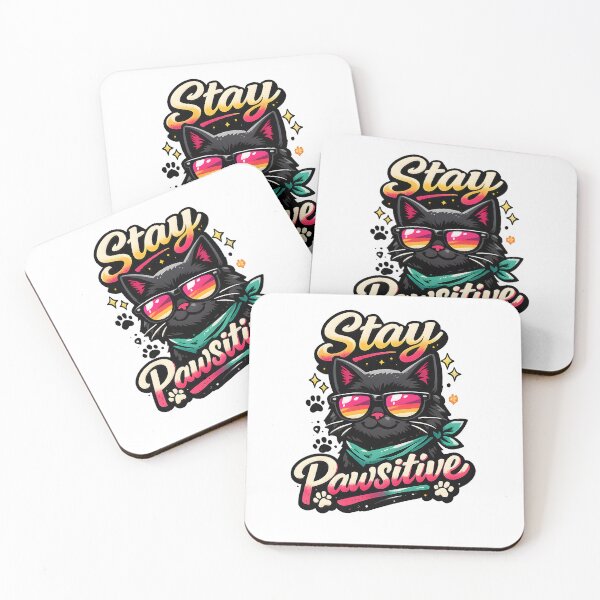 Item preview, Stay Pawsitive Funny Black Cat designed and sold by darkan1.