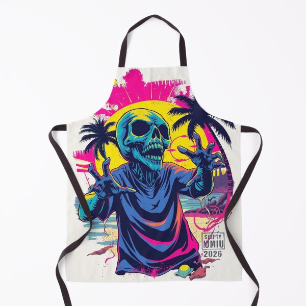 Item preview, Vaporwave Neon Beach Skeleton Graphic designed and sold by ERODED SELF.