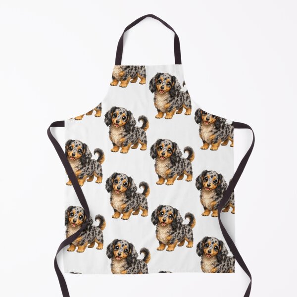 Item preview, Cute Dachshund Long-Haired Merle Puppy Illustration designed and sold by BackgroundND.