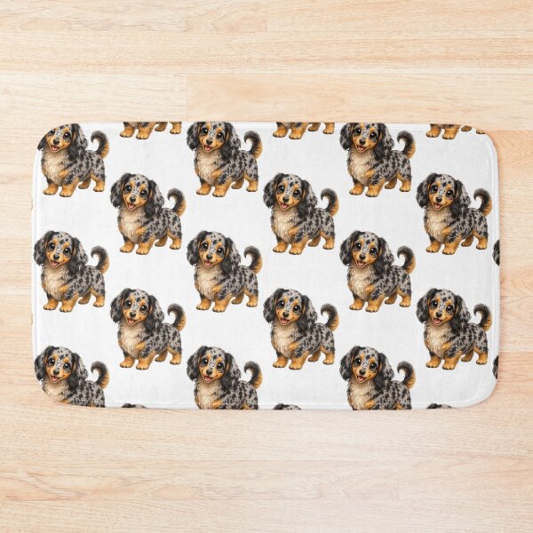 Item preview, Cute Dachshund Long-Haired Merle Puppy Illustration  designed and sold by BackgroundND.