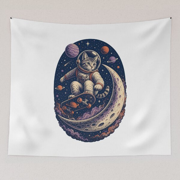Item preview, Skateboarding Cat – Cool Skater Kitty Street Art designed and sold by AMICO77.