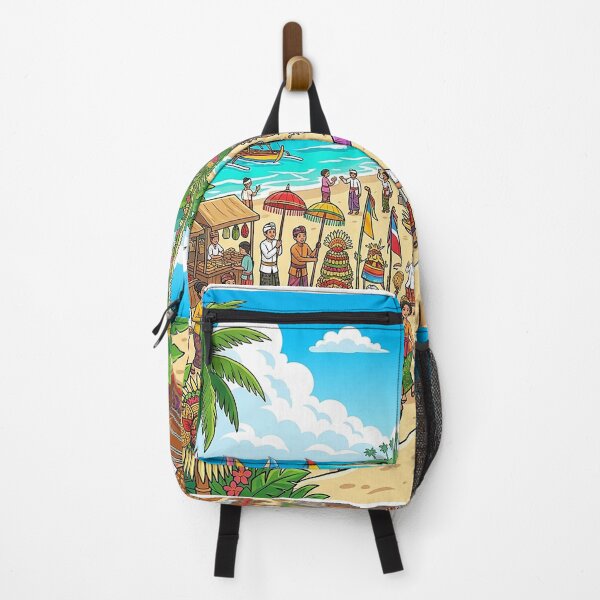 Item preview, Bali Beach Temple Festival Illustration – Balinese Ceremony & Tropical Island Culture designed and sold by cannsuh.