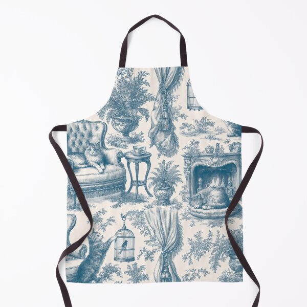 Item preview, Victorian Parlour Cats Toile de Jouy Seamless Pattern | Grandmillennial Deep Teal designed and sold by StickyGuys.