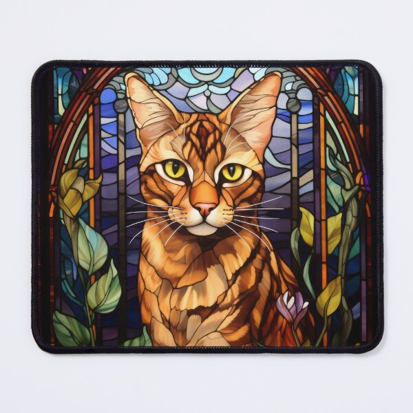 Item preview, Bengal Cat Stained Glass Style Artwork designed and sold by pinkal.