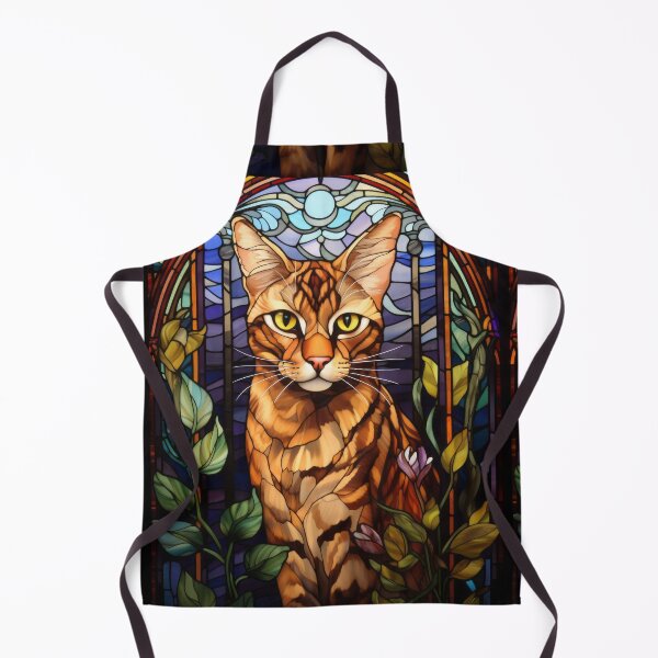 Item preview, Bengal Cat Stained Glass Style Artwork designed and sold by pinkal.