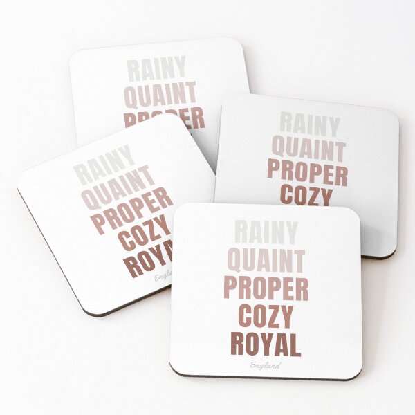 Item preview, England Typography, Rainy Quaint Proper Cozy Royal Wall Art designed and sold by MarkedArtPrints.