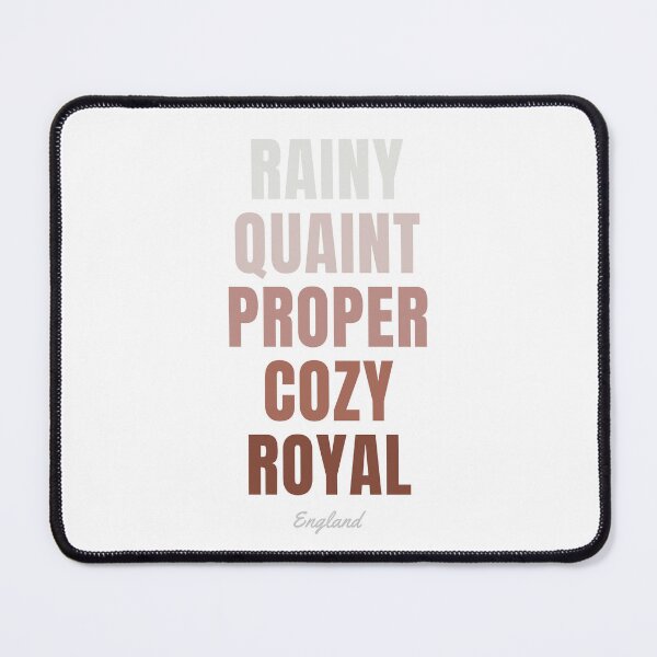 Item preview, England Typography, Rainy Quaint Proper Cozy Royal Art designed and sold by MarkedArtPrints.