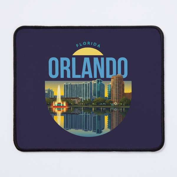 Item preview, Orlando Florida Skyline Vintage Travel Poster Lake Eola designed and sold by LinaValearte.