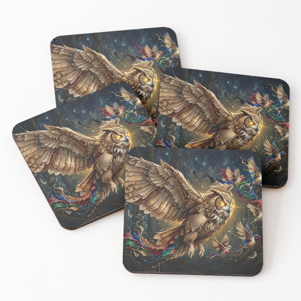 Item preview, The Library Owl | Fantasy Book Owl Abstract Wall Art designed and sold by Atelier Nova.