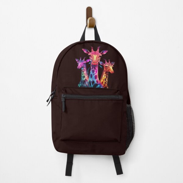 Item preview, The Luminous Family of the Heavens, Trio of Cosmic Neon Giraffes - Psychedelic Art with Multicolored Light Effects designed and sold by RAYBIL.