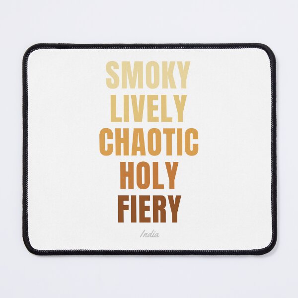 Item preview, India Typography, Smoky Lively Chaotic Holy Fiery Wall Art designed and sold by MarkedArtPrints.