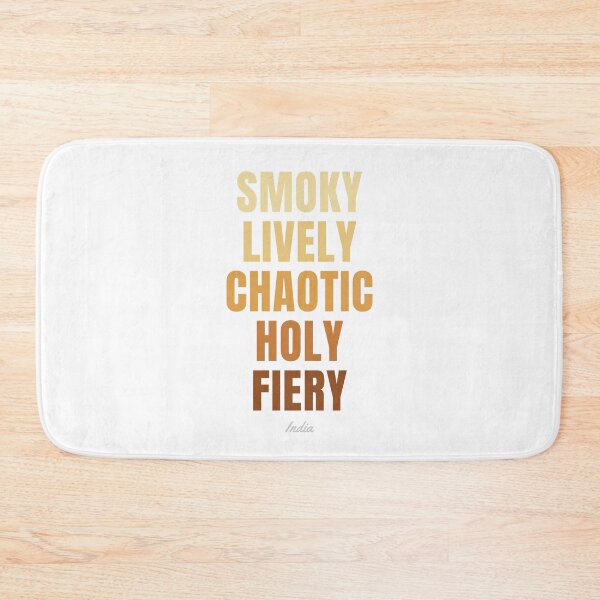Item preview, India Typography, Smoky Lively Chaotic Holy Fiery Art designed and sold by MarkedArtPrints.