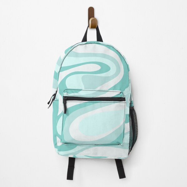 Item preview, Modern Retro Liquid Swirl Abstract in Light Aqua Teal Blue designed and sold by Differenceee.