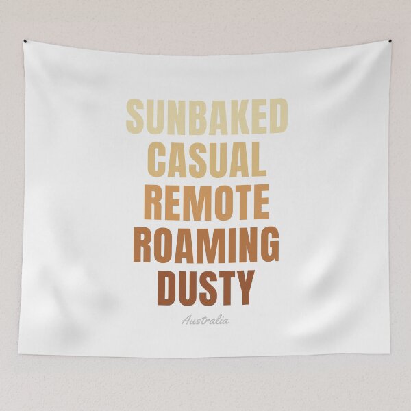 Item preview, Australia Typography, Sunbaked Casual Remote Roaming Dusty Wall Art designed and sold by MarkedArtPrints.