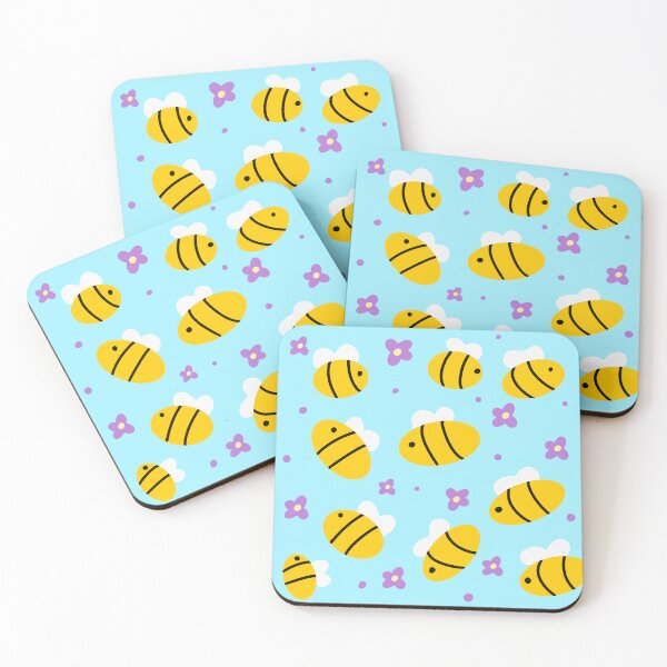 Item preview, Hand drawn flying bee pattern designed and sold by BritishDelights.