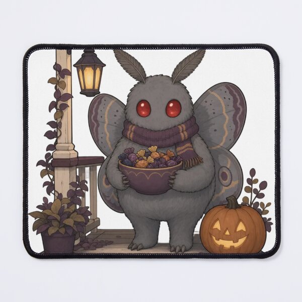Item preview, Mothman Handing Out Halloween Candy | Cozy Cryptid Plum Purple designed and sold by StickyGuys.