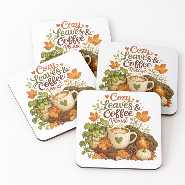Item preview, Cozy Leaves and Coffee Please designed and sold by CottageGardenCo.