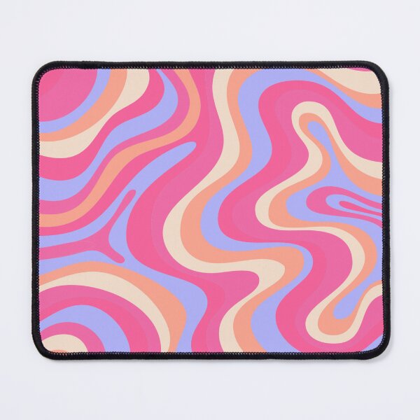 Item preview, Liquid Swirl Retro Abstract in pinks and blue tones, Light Blush, Cream, and White designed and sold by Differenceee.