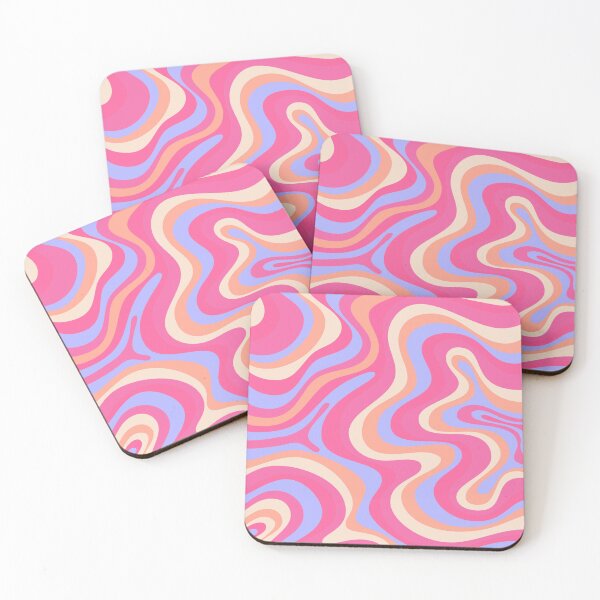 Item preview, Liquid Swirl Retro Abstract in pinks and blue tones, Light Blush, Cream, and White designed and sold by Differenceee.