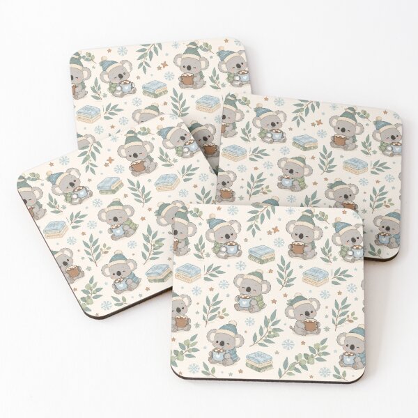 Item preview, Koala Winter Eucalyptus Cocoa Pattern designed and sold by Soft Berry Studio.