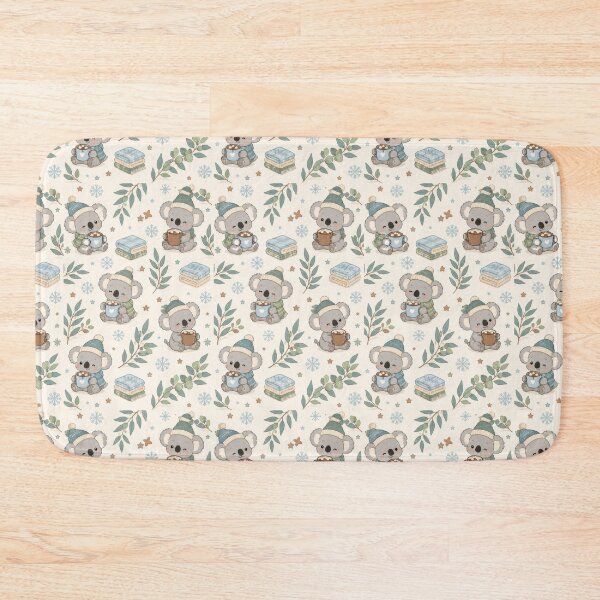Item preview, Koala Winter Eucalyptus Cocoa Pattern designed and sold by Soft Berry Studio.