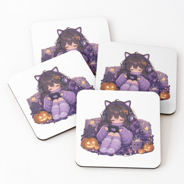 Item preview, Cozy Gamer Girl Halloween Stream Night | Kawaii Spooky Soft Lilac designed and sold by StickyGuys.