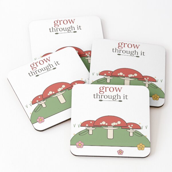 Item preview, Grow Through It — Cottagecore Mushrooms Mental Health designed and sold by NEXTFORMSTUDIO.