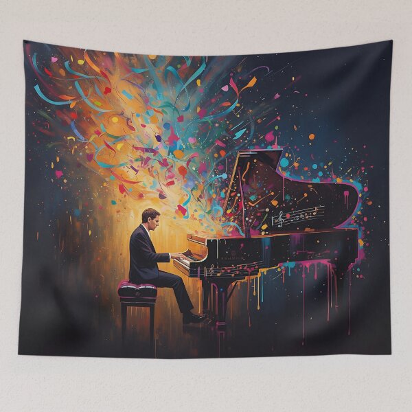 Item preview, Symphony of Color | Abstract Grand Piano Wall Art designed and sold by Atelier Nova.