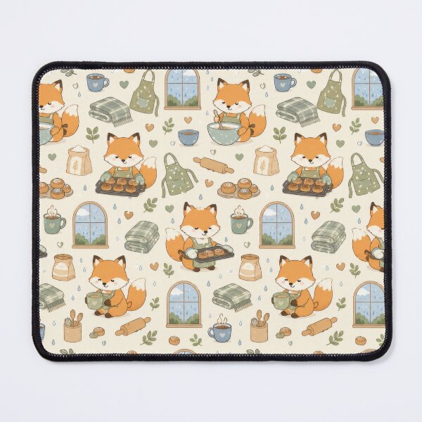Item preview, Fox Cozy Rainy Bakery Pattern designed and sold by Soft Berry Studio.