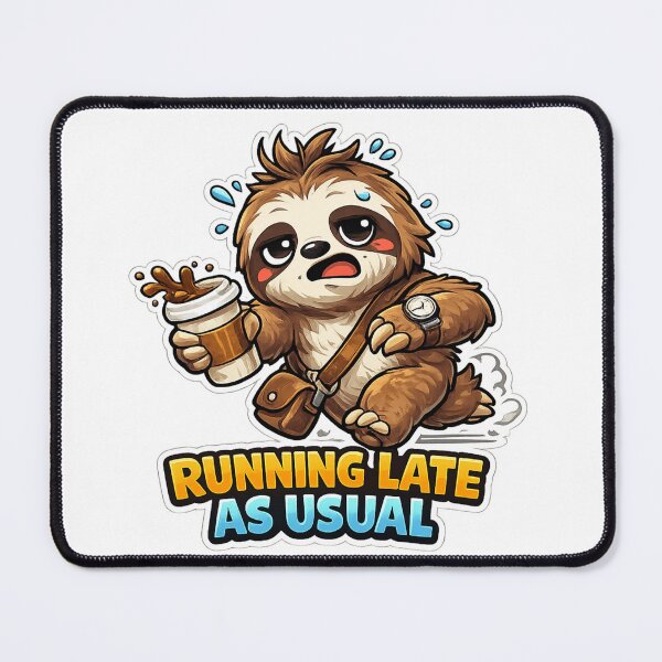 Item preview, Running Late As Usual Funny Sloth Sticker designed and sold by Herodestroyer.