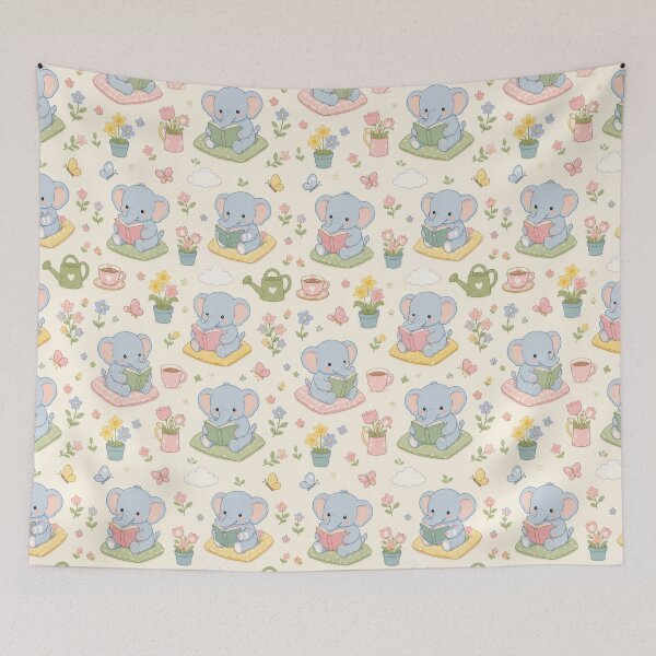 Item preview, Elephant Spring Garden Reading Pattern designed and sold by Soft Berry Studio.