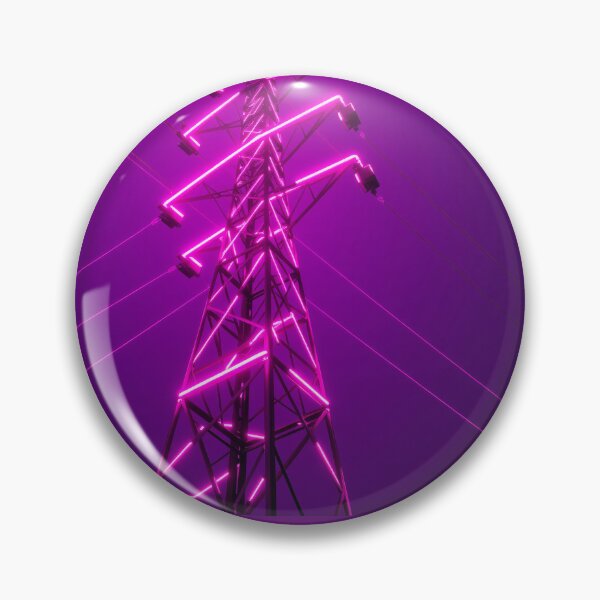 Item preview, Neon Pink Power Transmission Tower | Cyberpunk AI Art designed and sold by Pylon-Bureau.
