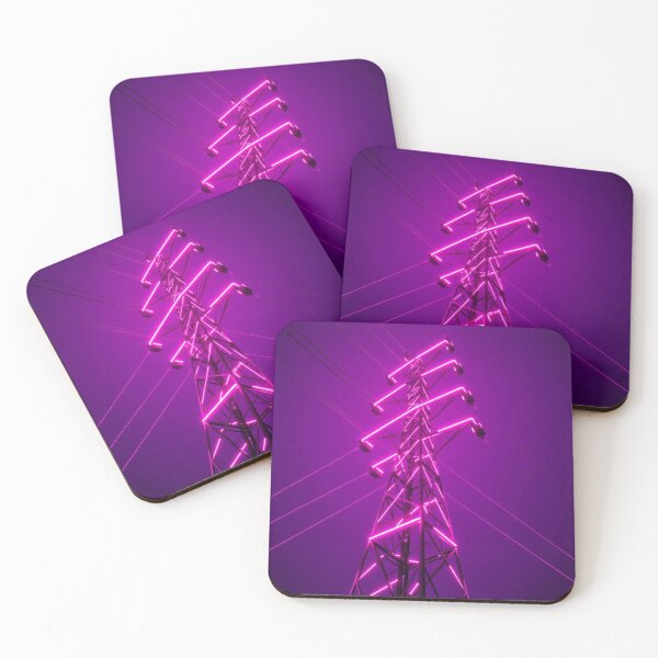 Item preview, Neon Pink Power Transmission Tower | Cyberpunk AI Art designed and sold by Pylon-Bureau.